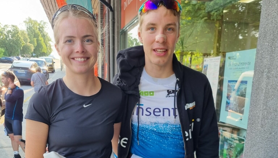 HUSHOLDNING: Kjæresteparet, Ine Skjellum og Jon Breivold beholder husfreden. Begge vant Trollveggen Triathlon i helgen.