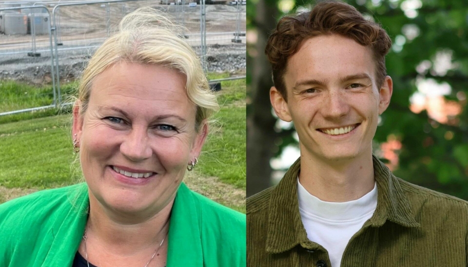 HØYRE-DUO: Ordførerkandidat, Cecilie Dahl-Jørgensen Pind og 4. kandidat, Sivert August Leirbakk går inn for mindre skjermbruk i skolen.