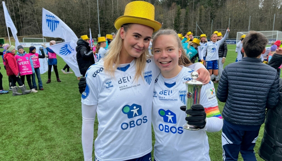 GODE STOPPERE: Emma Braut Brunes (t.v.) og Susanne Haaland har mye av æren for at Kolbotn slapp inn få mål i 2023-sesongen.