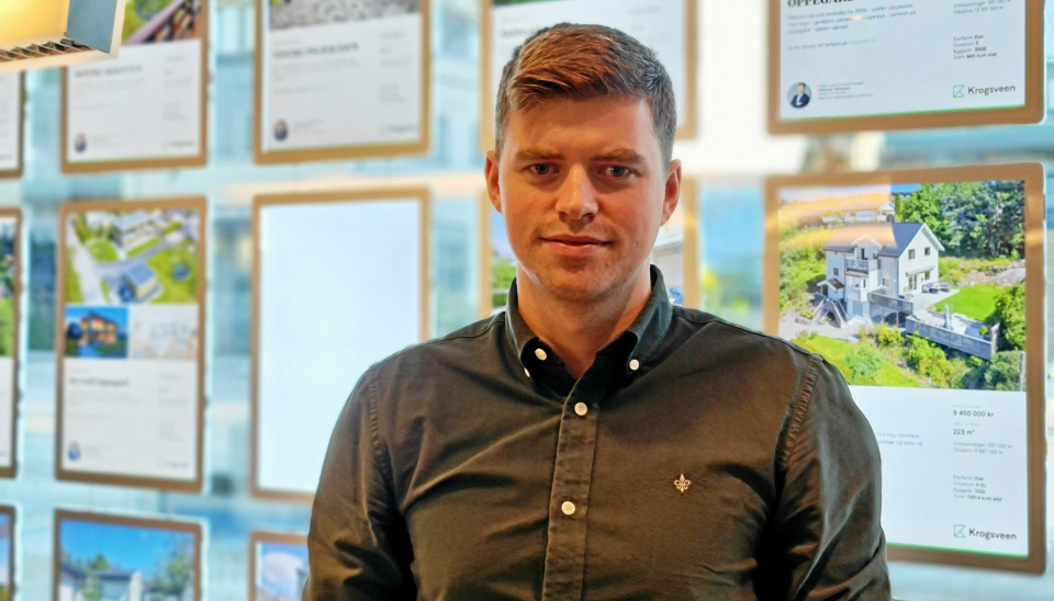 KROGSVEEN: Sebastian Håbesland er både daglig leder, partner og eiendomsmegler for Krogsveen på Kolbotn.